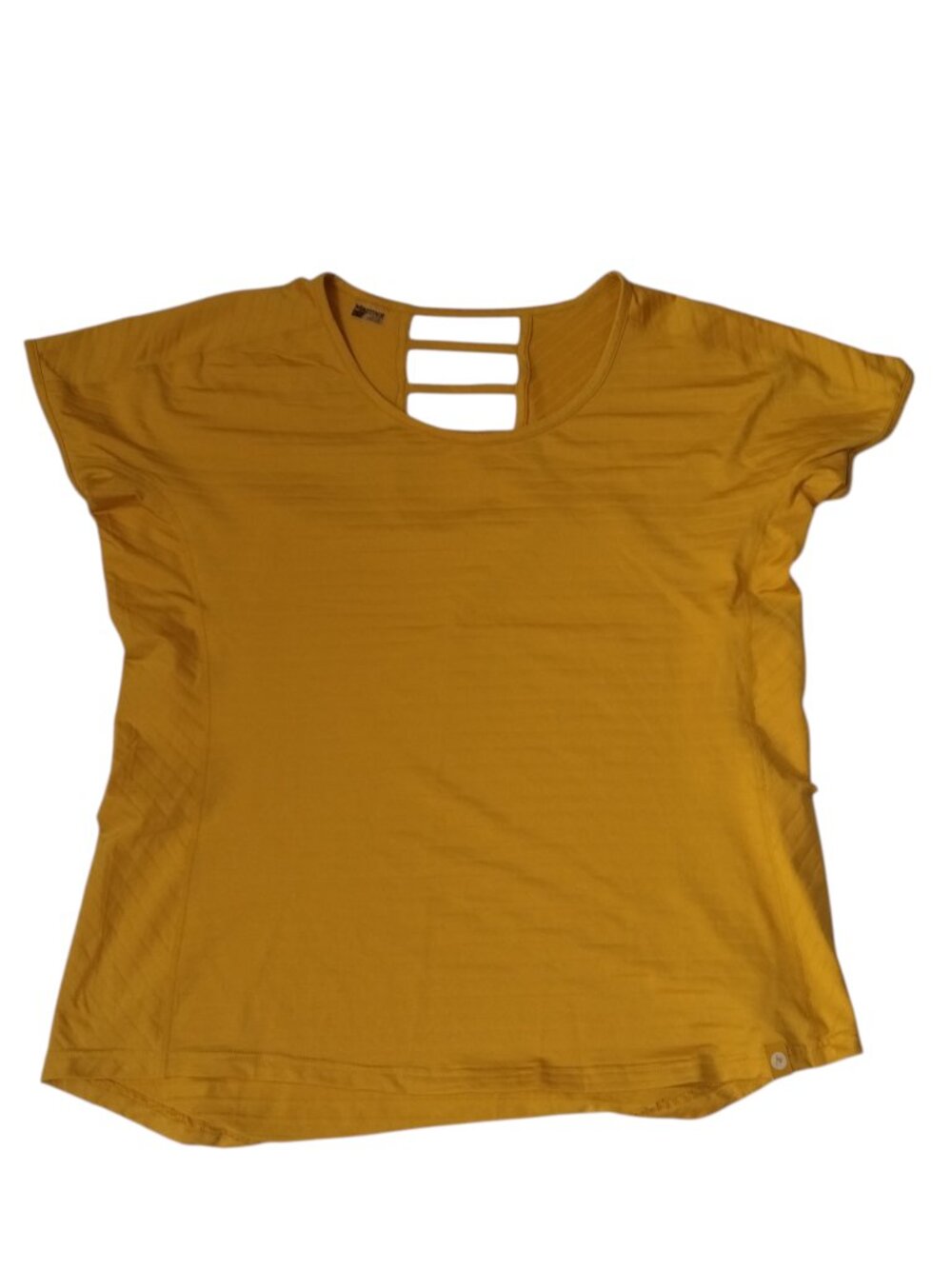 Marmot Cut Out Back Yellow Women's XL Activewear T-Shirt Pullover Activewear